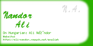 nandor ali business card